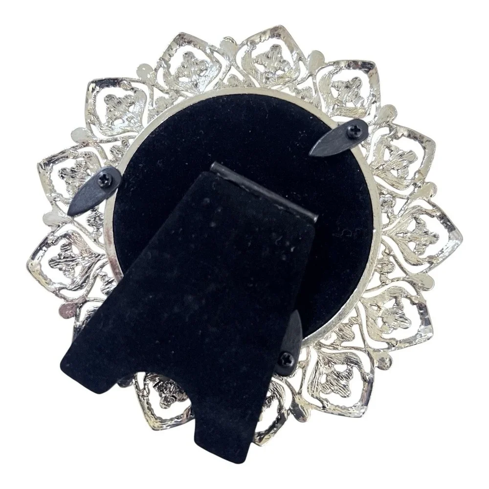 Swarovski Crystals Round Silver Plated Photo Frame‎ 2.5